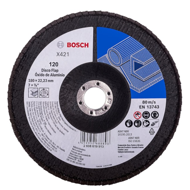 Disco Flap 180mm G120 Curvo Bosch X421 - 2608619913