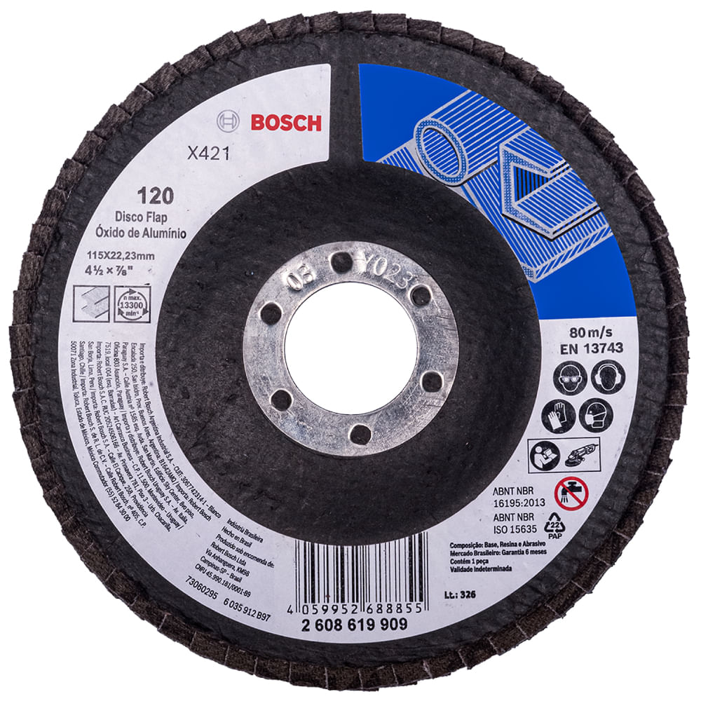 Disco Flap 115mm G120 Curvo Bosch X421 - 2608619909